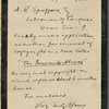 Spofford, A[insworth] R., ALS to. Jan. 30, 1897.