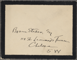 [Stoker, Bram], card to. Dec. 26, [1909]