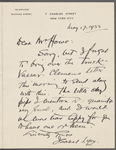 Lyon, Isabel V., ALS to W. T. H. Howe. May 17, 1933.