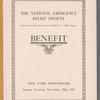 Program booklet for National Emergency Relief Society's Benefit