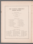 Program booklet for National Emergency Relief Society's Benefit