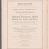 Program booklet for National Emergency Relief Society's Benefit: Hippodrome Sunday Night
