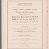 Program booklet for National Emergency Relief Society's Benefit