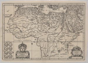 Africæ antiquæ, et quarundam Europæ, Asiæque adiacentium regionum, accurata delineatio ad historiarum lucem a Nicolao Blancardo Batavo, Leidensi historiarum et politices professore, map
