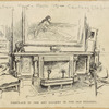 Fireplace in the art gallery in the old building