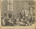 Reading the parable of the prodigal son to the deaf mutes at their church in Eighteenth Street, New York, March 11, 1860