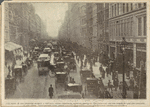 The heart of the shopping district a few days before Christmas, showing crowds on the sidewalks and the throng of cabs and carriages in the street, West Twenty-third Street looking from Sixth Avenue toward Fifth Avenue and Broadway