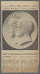 Medallion of President and Mrs. Truman sculptured by Paul Vincze. It is now in plaster form and will be cast in bronze.