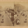 View of buildings, streetcars & wagons