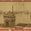 2nd Avenue Elevated RR Bridge with steamer Morrisania in foreground on Harlem River