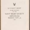 Program booklet for U.S. Navy Night