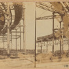 Elevated railroad curve & train