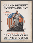 Program Booklet for Grand Benefit Entertainment and Patriotic Rally under the auspices of the Canadian of New York at the Hippodrome
