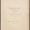 Production notes for Ballantyne's Idol / George Bancroft