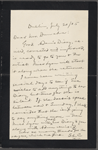 Duneka, [Frederick], ALS to. Jul. 20, 1905