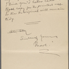 Duneka, [Frederick], ALS to. [Oct. 1905]
