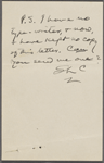 Duneka, [Frederick], ALS to. [Oct. 1905]