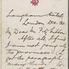 Fitzgibbon, [George H.], ALS to. Dec. 30 [1873?].