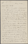 Hall, [Frederick J.], ALS to. Aug. 14, 1893. 