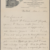 Larned, [Josephus N.], ALS to. Nov. 1, 1900.