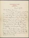 Norris, Charles G., ALS to. Sept. 17, 1908.