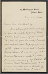 Underhill, [Irving S.], ALS to. May 23, 1900.