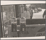 Outside barber shop, New York City