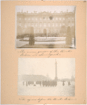 The inner garden of the Winter Palace in Leningrad.  The square before the Winter Palace.