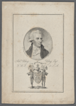 Robt. Udny of Udny Esqr. F.R.S. & S.A. All hope is in God [imprinted in ribbon above figures bearing crest]