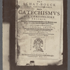 D. Zach. Ursinus SS. Theol.Doct.Regents coll. sapient. heidele. Natus Uratislav An. 1534. Obyt neostad. A. 1583. Die 6. Marty.  Het schat-boech der verclaringhen obed de catechismvs der Christelicke religie...