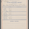 Stage manager's reports for The Big Show
