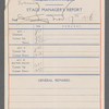 Stage manager's reports for The Big Show