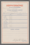 Stage manager's reports for The Big Show