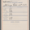 Stage manager's reports for The Big Show