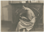 Caroll McComas, seated, in the stage production Miss Lulu Bett.