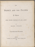 [The Prince and the Pauper]. Page of holograph reading notes.