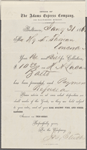 Stubbs, Joseph, for Adams Express Co., printed form for HDT. Jan. 31, 186[1].