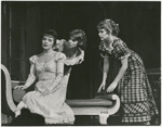 Polly Bergen (as Lizzie Bennet), Phyllis Newman (Jane Bennet) and Lauri Peters (Kitty Bennet) in the stage production First Impressions