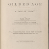 The Gilded Age. Holograph page.