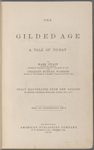 The Gilded Age. Holograph page.