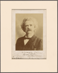 Portrait photograph of Samuel L. Clemens, inscribed to Mr Robeson, signed, and dated Jul. 10, 1896.