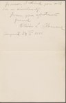 Billings, Mrs. David, ALS to, from Olivia Langdon Clemens and SLC, [Aug. 24, 1888].