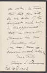 Clemens, Olivia Langdon, ALS to Will M. Clemens. Feb. 16, 1902.