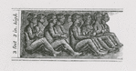 View of chained African slaves in cargo hold of slave ship, measuring three feet and three inches high