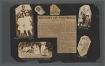 Scrapbook page consisting of snapshots of George Brashear and acquaintances, and a newspaper article on the history of inter-collegiate football, circa 1917