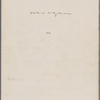 Extracts from Adam's Diary, draft.