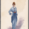 Woman's costume design and fabric pieces