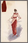 Woman's costume design and fabric pieces