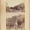 General view of Hydraulic Mining Co. camp at Oro near Clifton, Arizona [top]; Incline of Coronade Mine near Clifton, Arizona. 3,500 ft. long. Copper mine on the summit. Sold in 1883 for $2,000,000. The longest incline rail road in Arizona [bottom]