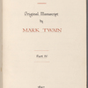 More Tramps Abroad. Holograph draft, bound in 6 vols. Vol. 4.